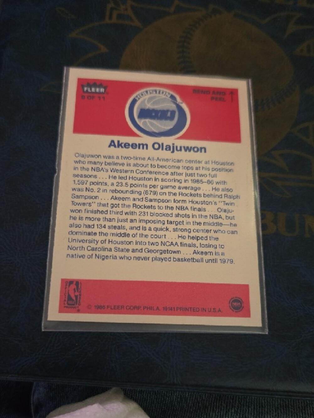 Akeem Olajuwon Houston Rockets Basketball Card - Picture 2 of 2